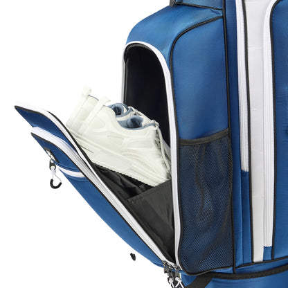 15-Way Full-Length Divider Golf Cart Bag-Blue White