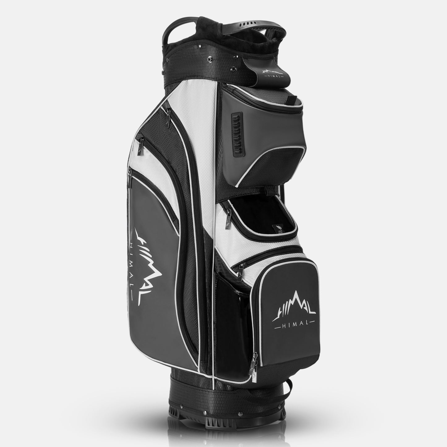 14-Way Golf Cart Bag with Full Length Divider-Black White