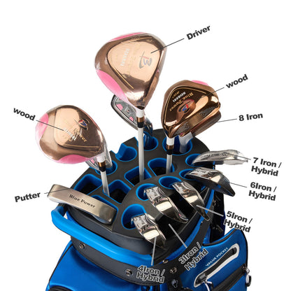 14-Way Full-Length Divider Golf Cart Bag-Blue