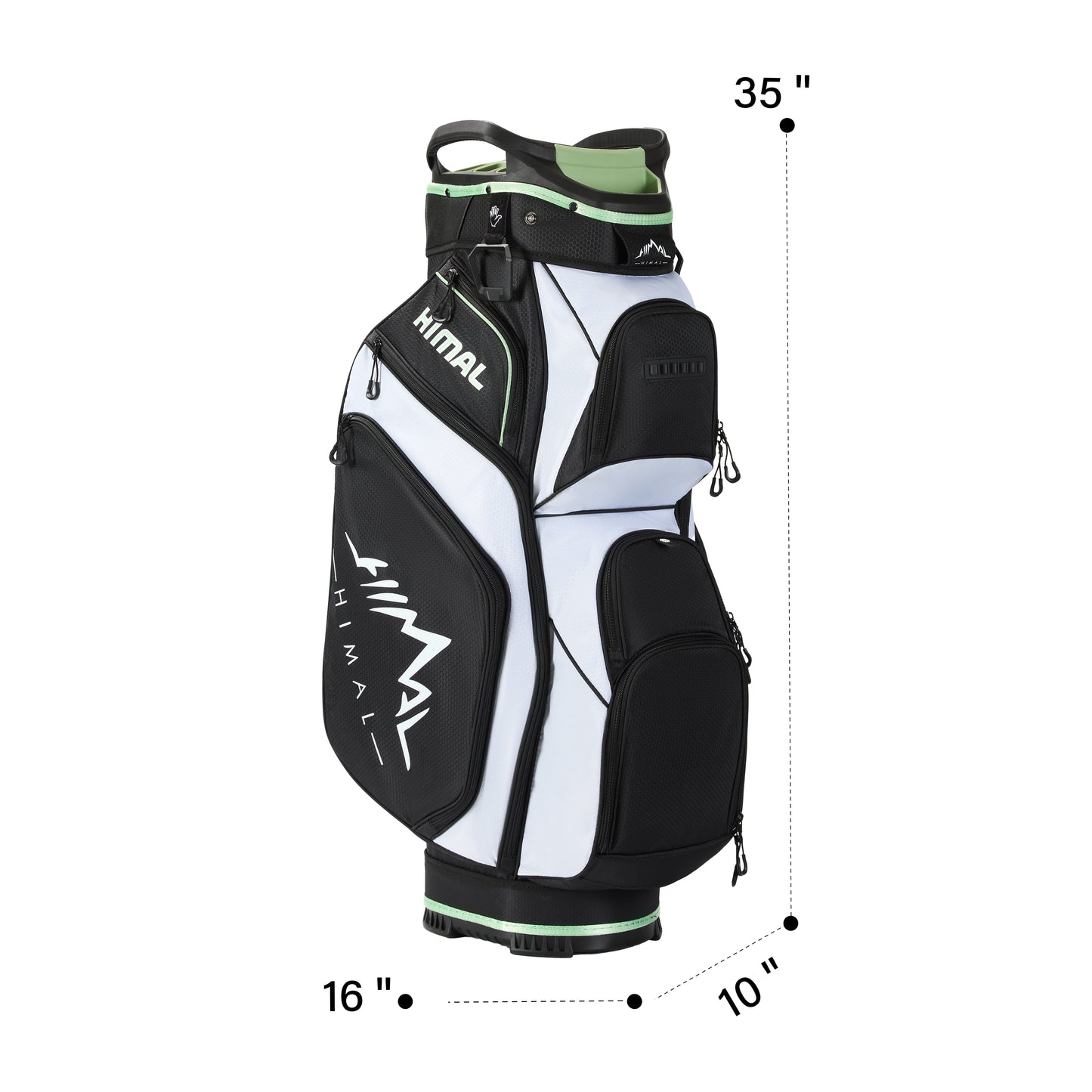 14-Way Full Length Premium Golf Cart Bag-Black White