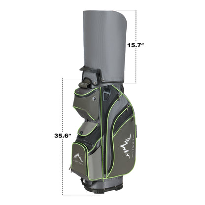 14-Way Golf Cart Bag with Full Length Divider-Grey