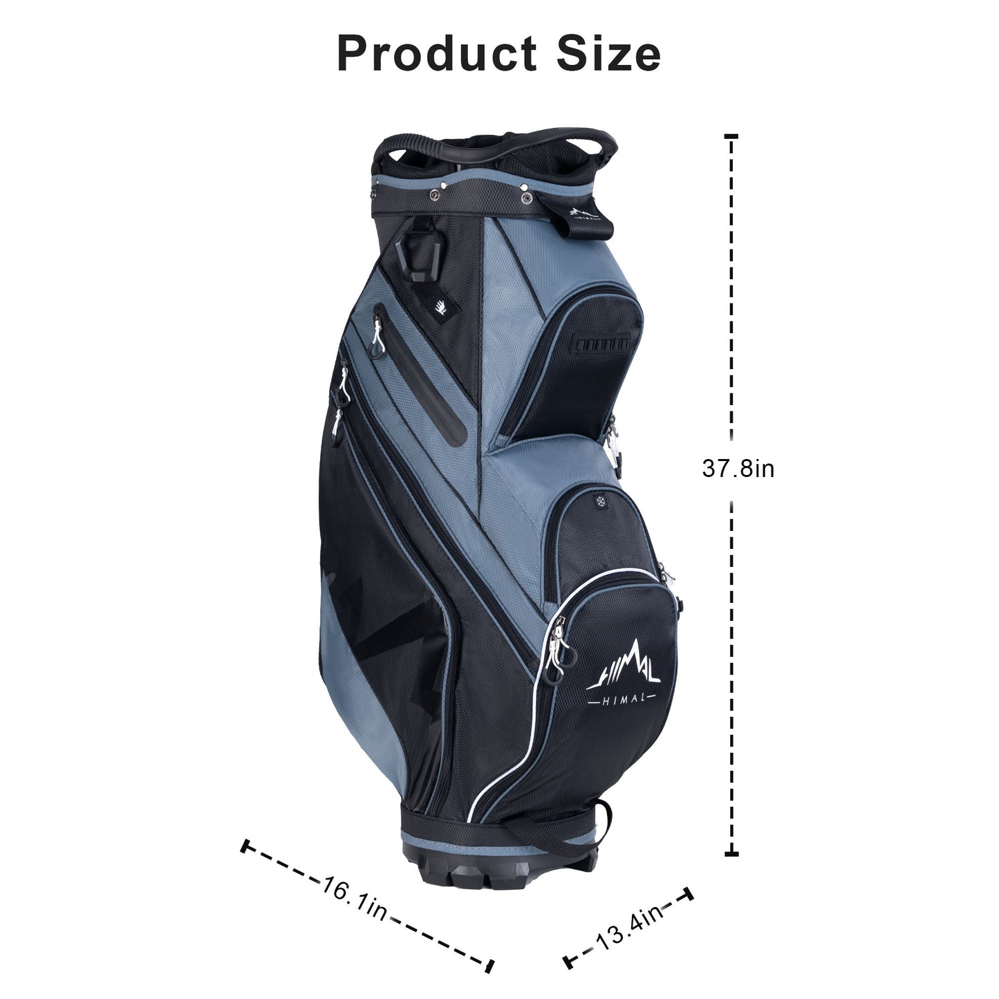 14-Way Golf Cart Bag with Organizer Divider-Black Foggy Blue