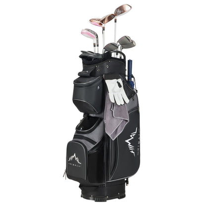 14-Way Golf Cart Bag with Full Length Divider-Black Grey