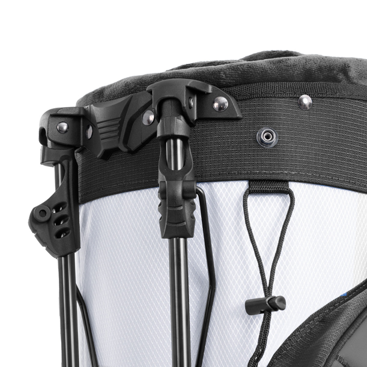 14-Way PU Leather Golf Stand Bag-Pure Black White